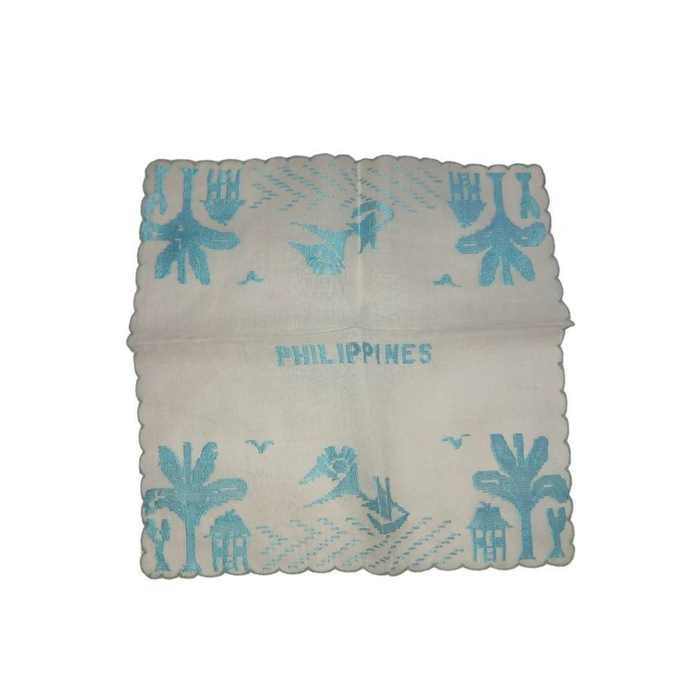 Sheer Phillappines Handkerchiefs 50s Nylon Flocked​